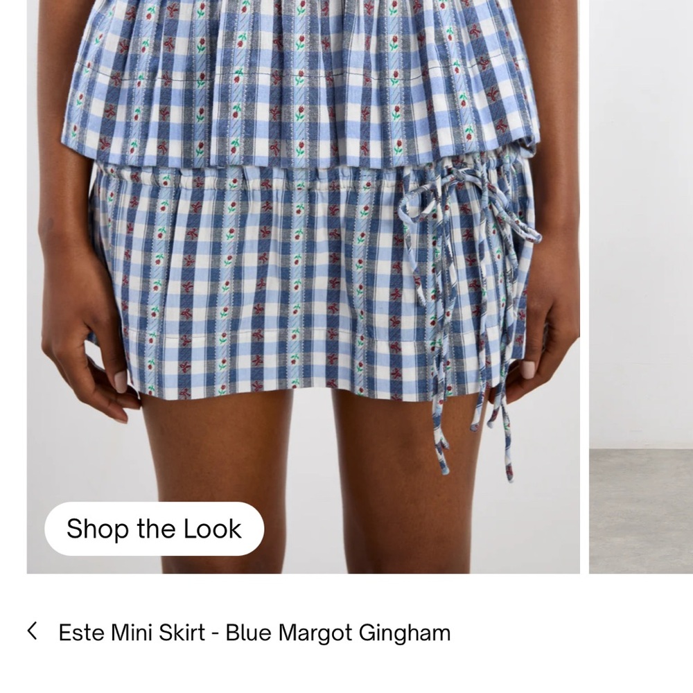 Este Blue Gingham Mini Skirt
